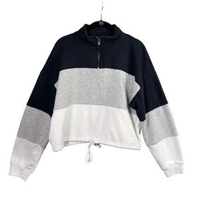 American Eagle Outfitter Women's Cropped Quarter Zip Sweater Long Sleeve Size M